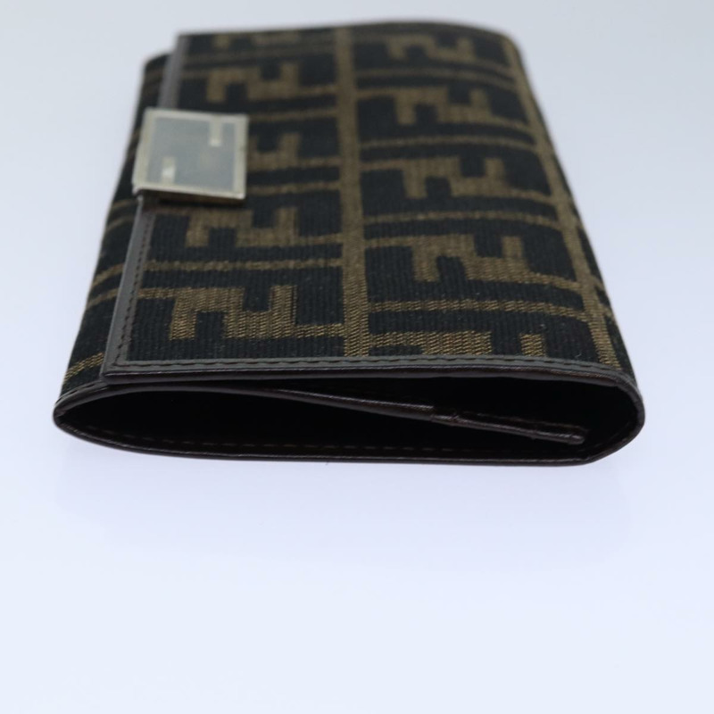 【日本直送】FENDI Zucca帆布長版皮夾 黑色 棕色 銀色 正品 am6788-2