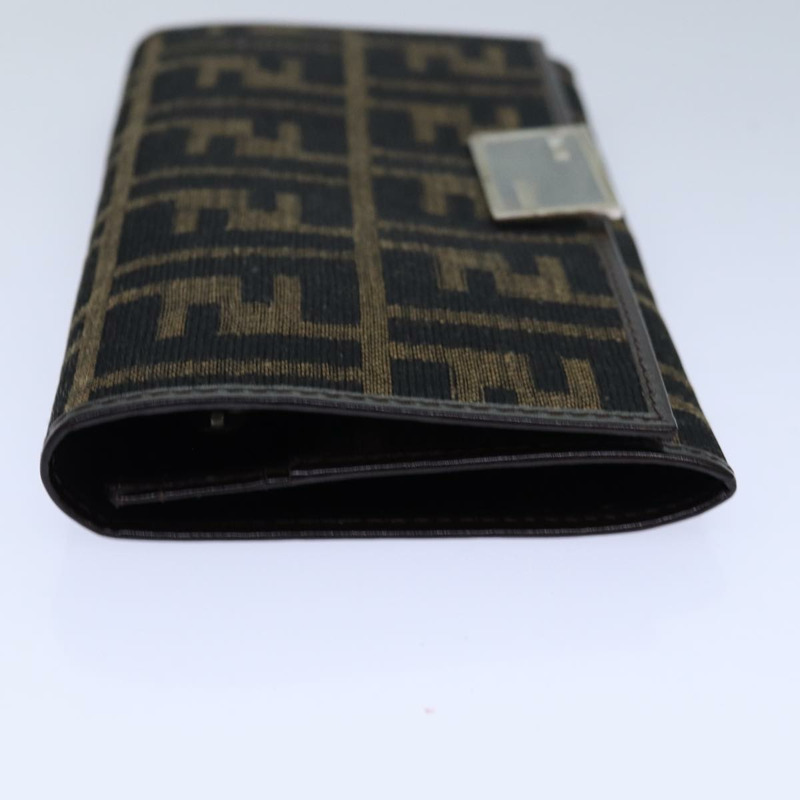 【日本直送】FENDI Zucca帆布長版皮夾 黑色 棕色 銀色 正品 am6788-3