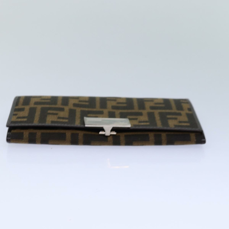 【日本直送】FENDI Zucca帆布長版皮夾 黑色 棕色 銀色 正品 am6788-5