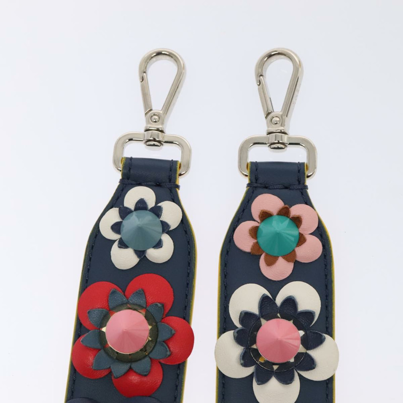 【日本直送】FENDI 花朵肩帶皮革 31.9 英吋 藍色銀色 正品 90205-5