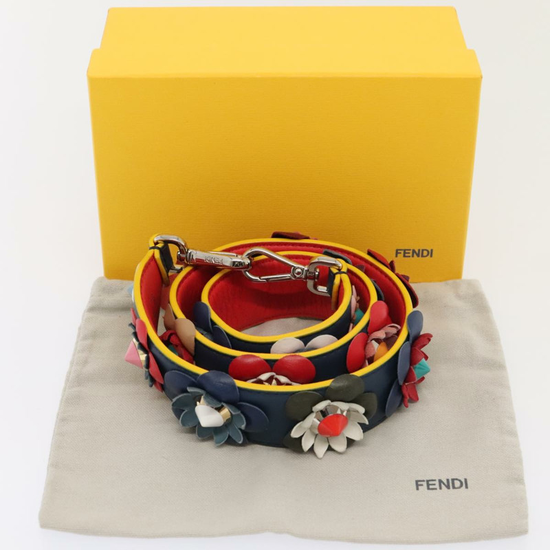 【日本直送】FENDI 花朵肩帶皮革 31.9 英吋 藍色銀色 正品 90205-10