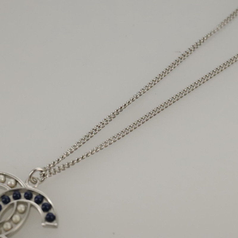 【日本直送】香奈兒 (CHANEL) 銀色金屬項鍊,附雙C標誌,貨號 101323A-2