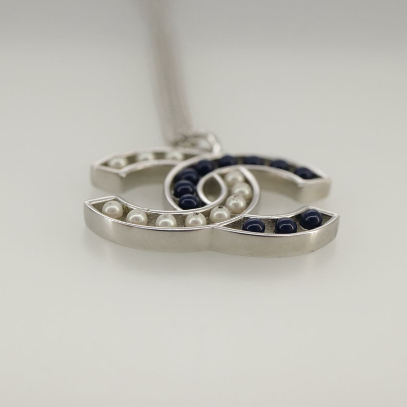 【日本直送】香奈兒 (CHANEL) 銀色金屬項鍊,附雙C標誌,貨號 101323A-13