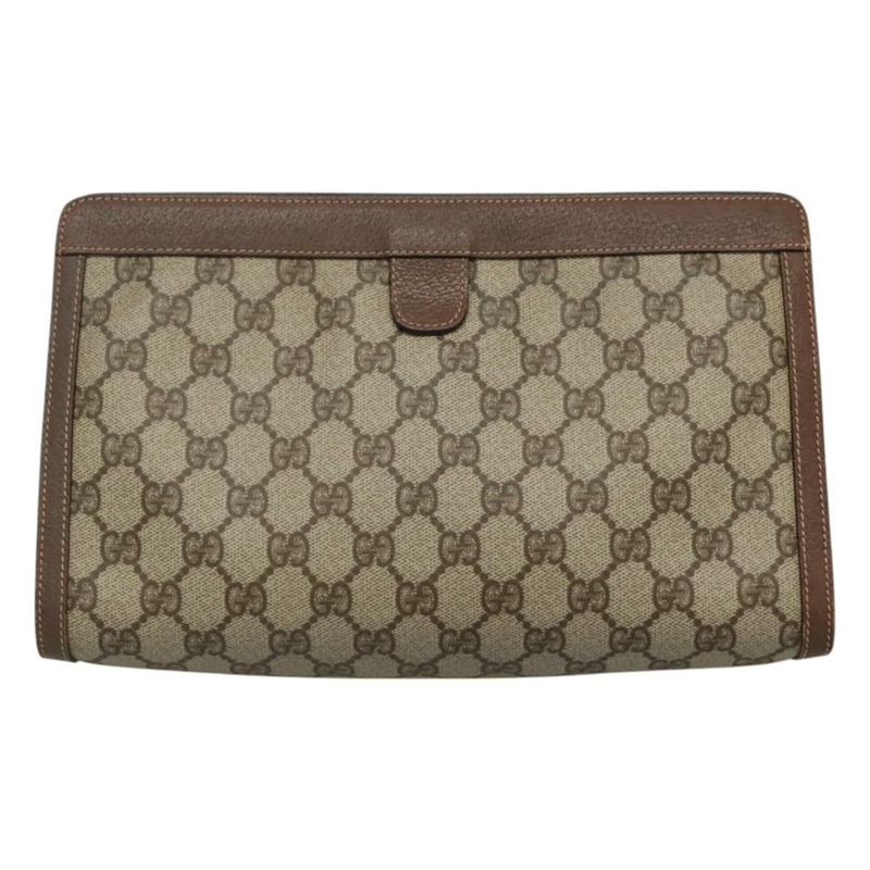 【日本直送】GUCCI GG Supreme Web Sherry Line 手拿包 PVC 米色 紅色 156 01 033 正品 MY044-1