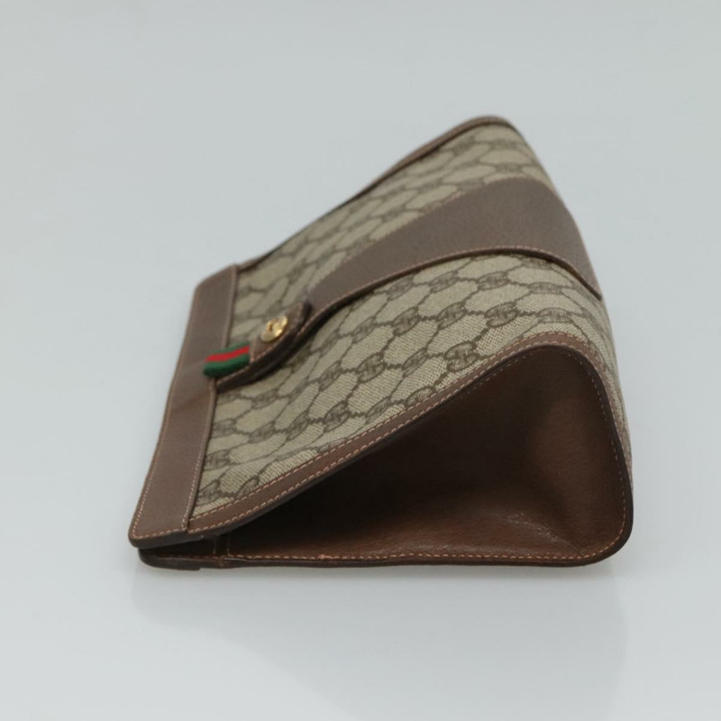 【日本直送】GUCCI GG Supreme Web Sherry Line 手拿包 PVC 米色 紅色 156 01 033 正品 MY044-2