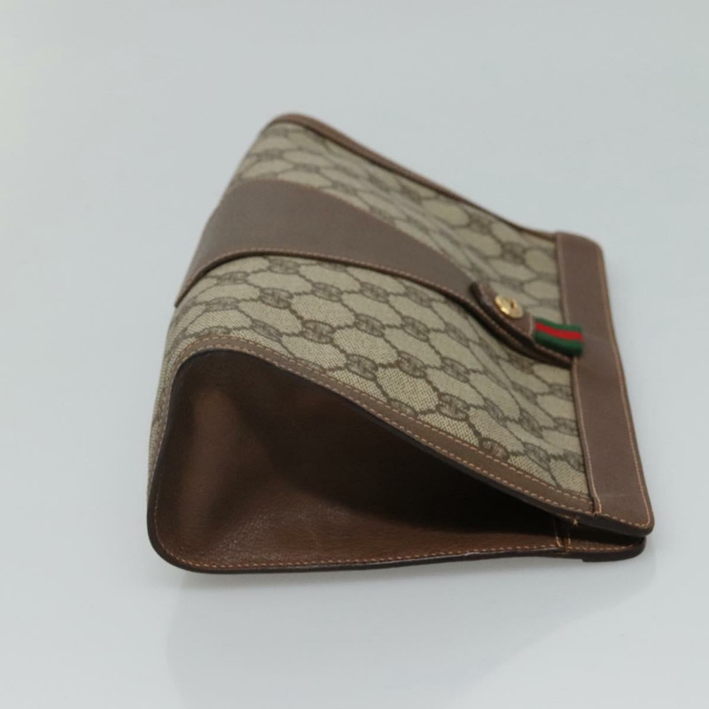 【日本直送】GUCCI GG Supreme Web Sherry Line 手拿包 PVC 米色 紅色 156 01 033 正品 MY044-3