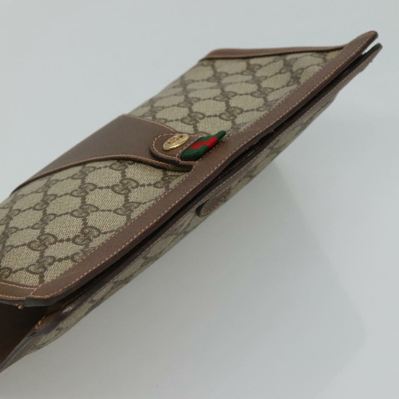 【日本直送】GUCCI GG Supreme Web Sherry Line 手拿包 PVC 米色 紅色 156 01 033 正品 MY044-4