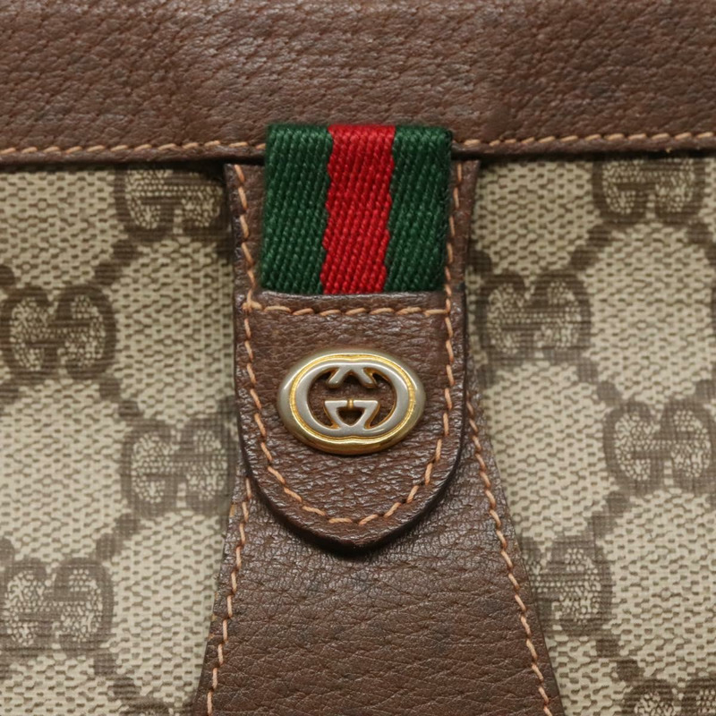 【日本直送】GUCCI GG Supreme Web Sherry Line 手拿包 PVC 米色 紅色 156 01 033 正品 MY044-7
