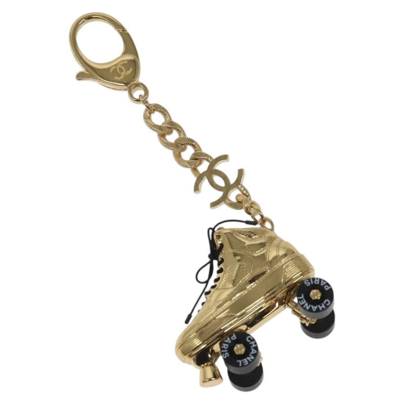 【日本直送】香奈兒 (CHANEL) 溜冰鞋吊飾 金屬金色 CC Auth bs23306A-0