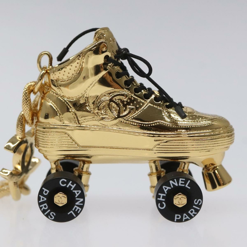 【日本直送】香奈兒 (CHANEL) 溜冰鞋吊飾 金屬金色 CC Auth bs23306A-6