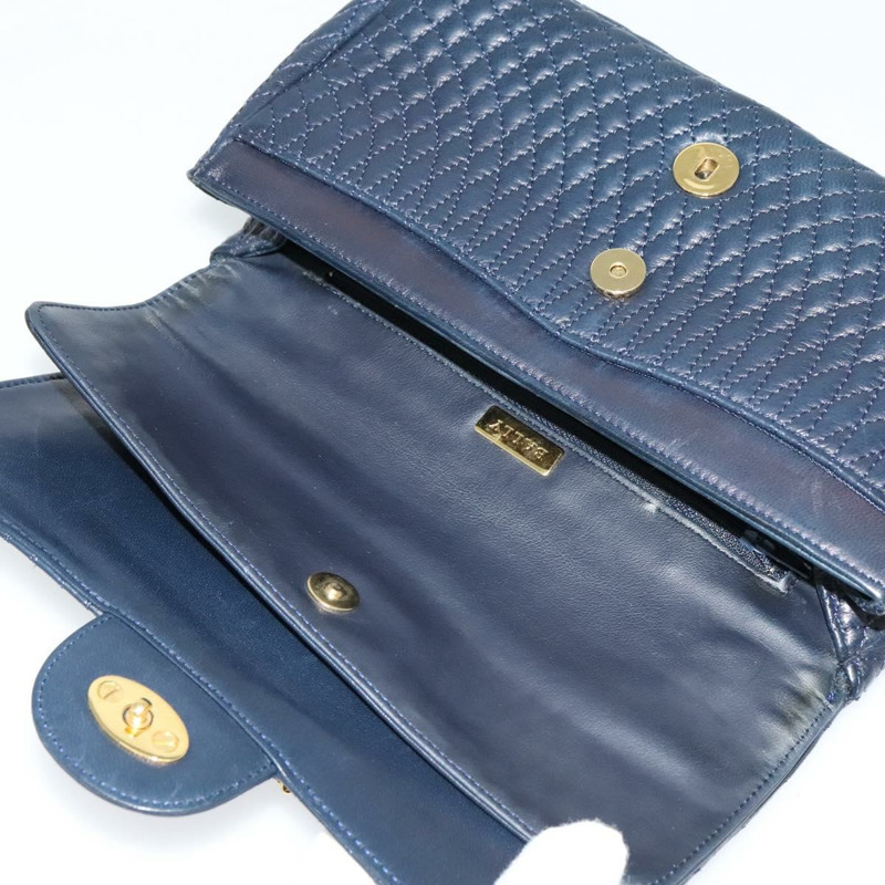 【日本直送】BALLY 鏈條單肩包 皮革 海軍藍 金色 正品 BD1354-9