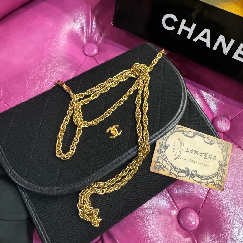 Chanel 金鏈斜背包/肩背包/王吉娜古董精品-3