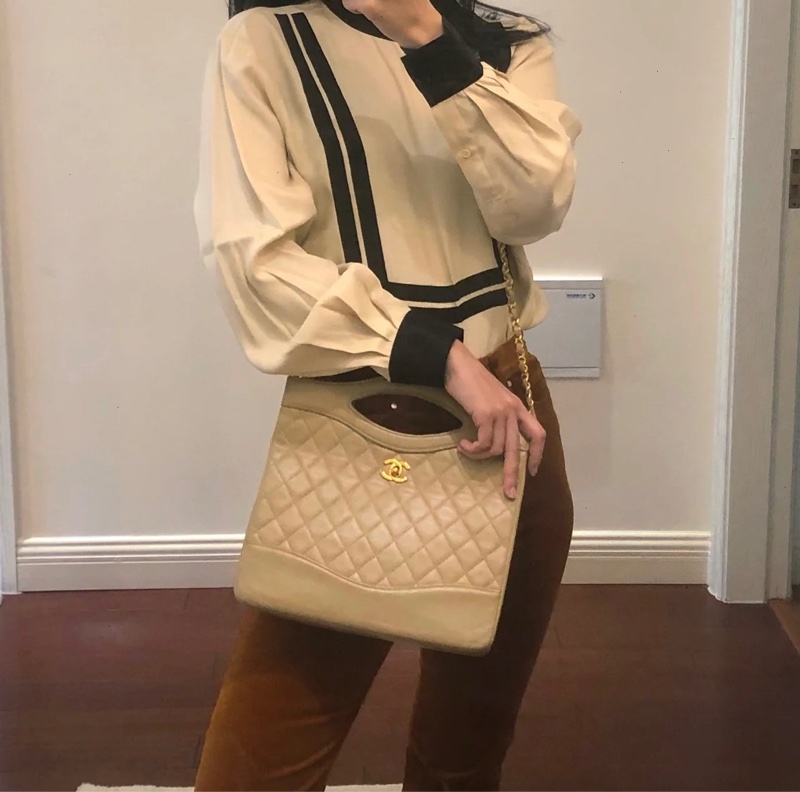 Chanel 31bag 奶茶色/王吉娜古董精品-1