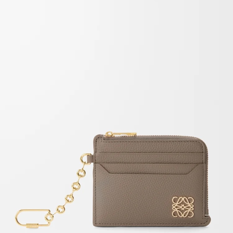 Loewe 小牛皮 卡片 零錢包 黑色 灰褐色-2