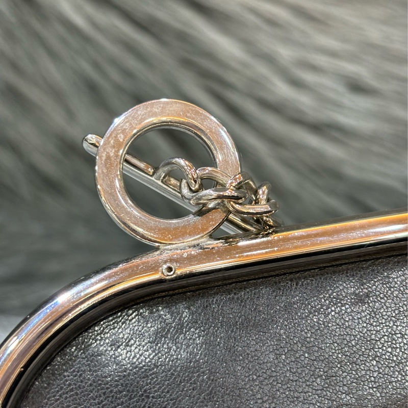 CHANEL 黑色 全皮 皮穿鍊 銀鍊 金屬 LOGO 雙C 拉鍊 手提包 肩背包 老香包 吐司包 側背包 公事包 豆腐包-20