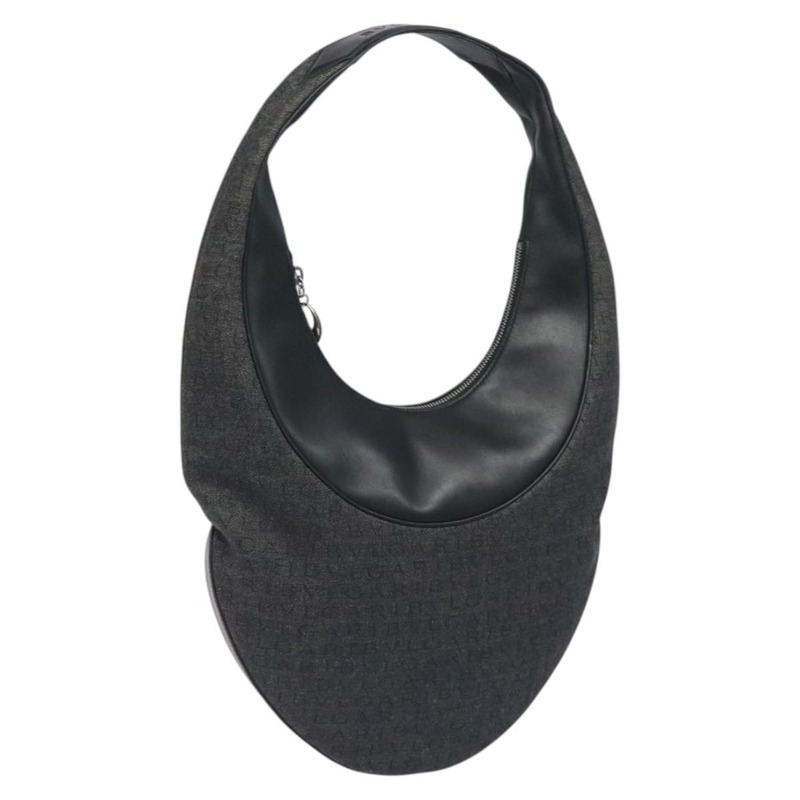 【日本直送】寶格麗 Logo Mania 單肩包 帆布 皮革 黑色 銀色 正品 130143-0