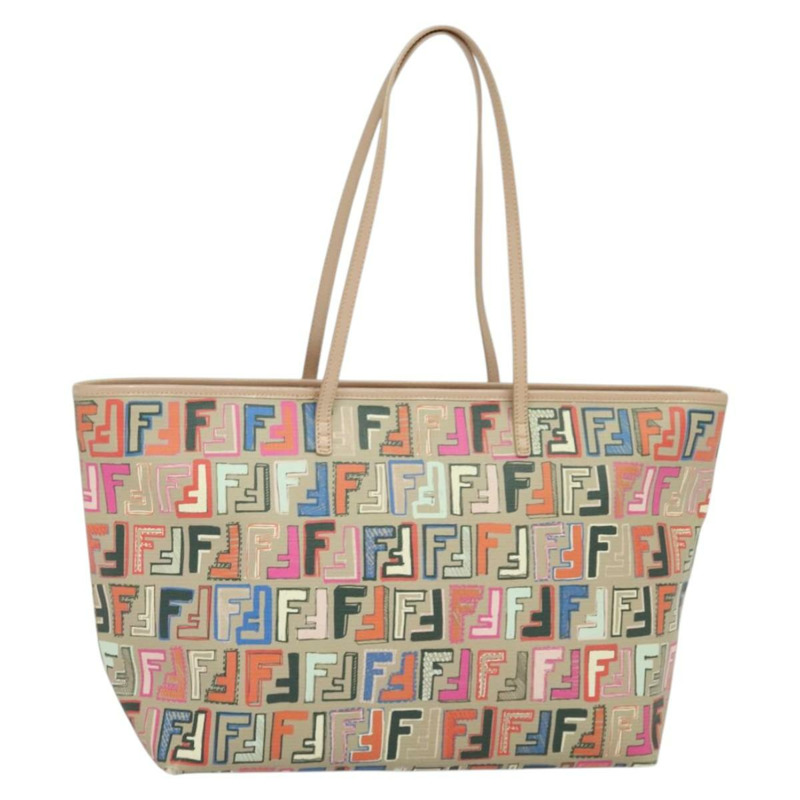 【日本直送】FENDI Zucca 帆布手提包 PVC 多色金色 正品 132953V-0