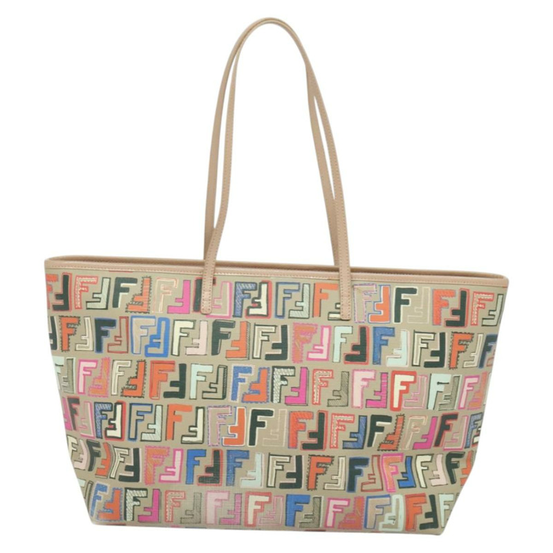【日本直送】FENDI Zucca 帆布手提包 PVC 多色金色 正品 132953V-1