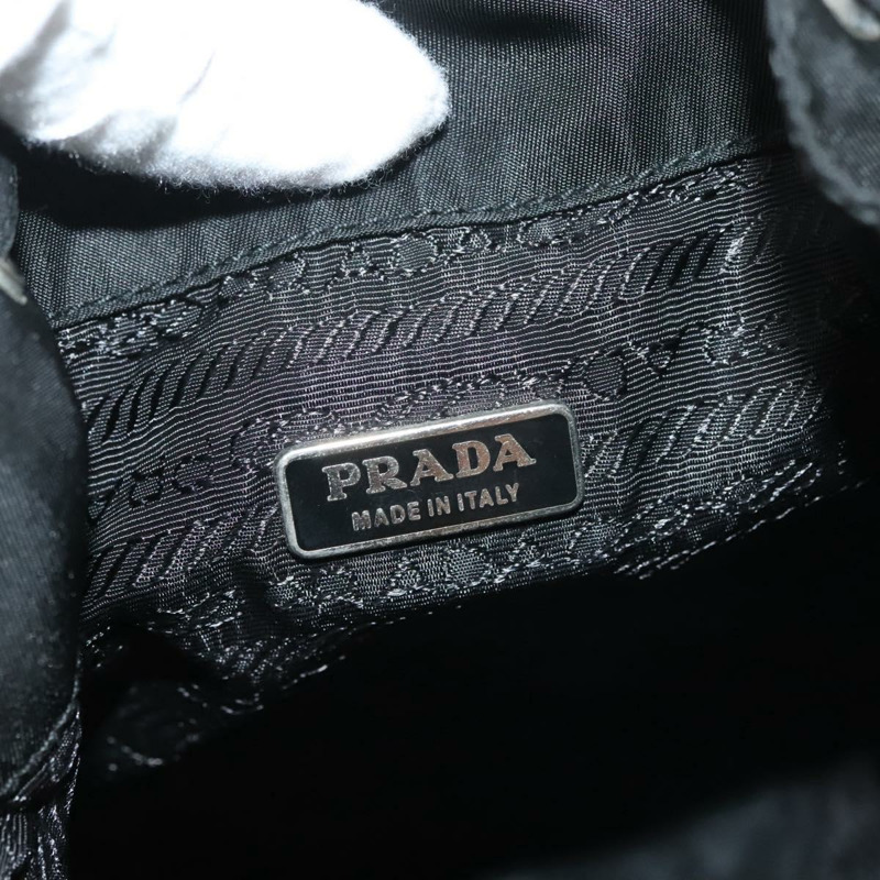 【日本直送】PRADA 手提包 尼龍 黑金色 正品 132686V-20