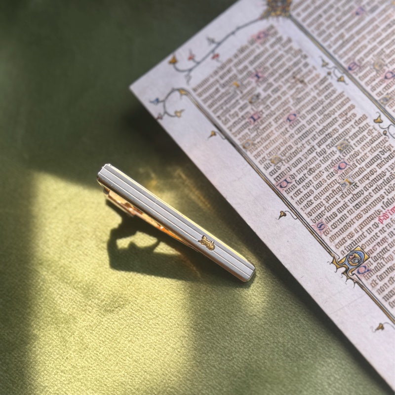 古董 Celine 小馬車 金屬領太夾 領帶夾子 西裝配飾-0