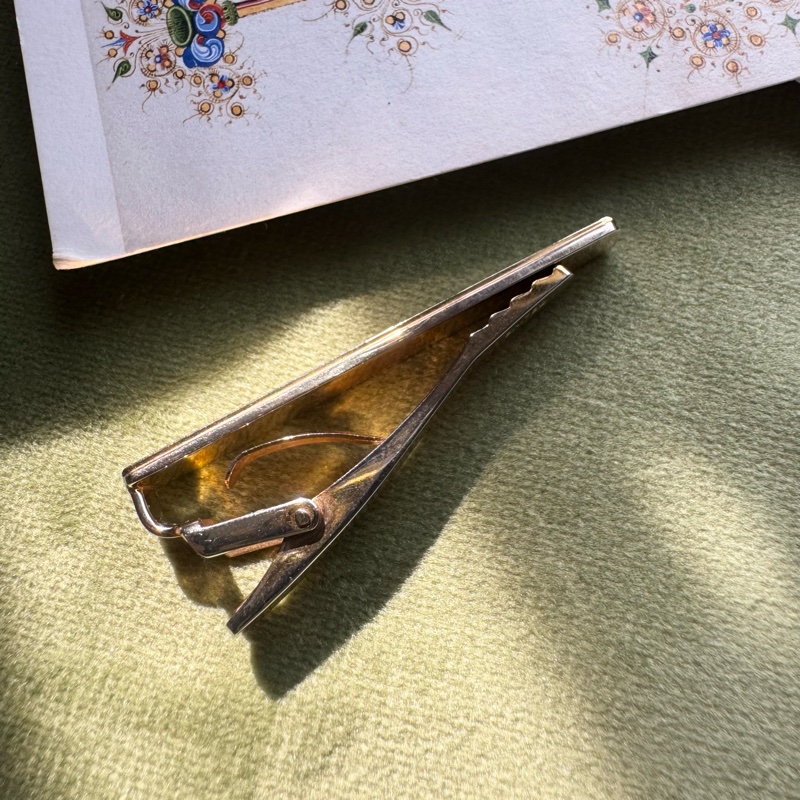 古董 Celine 小馬車 金屬領太夾 領帶夾子 西裝配飾-3