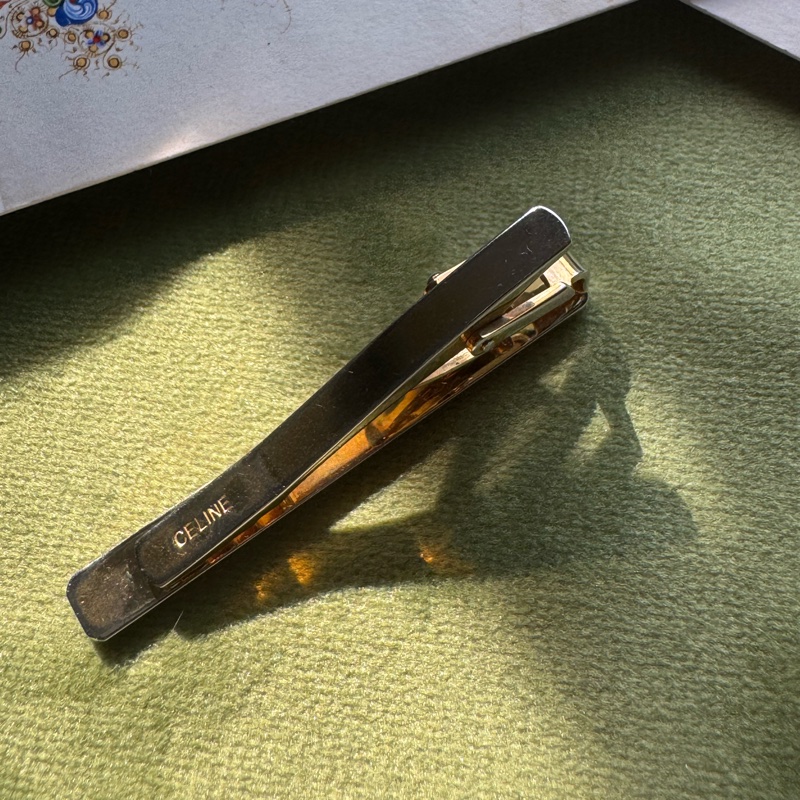 古董 Celine 小馬車 金屬領太夾 領帶夾子 西裝配飾-5