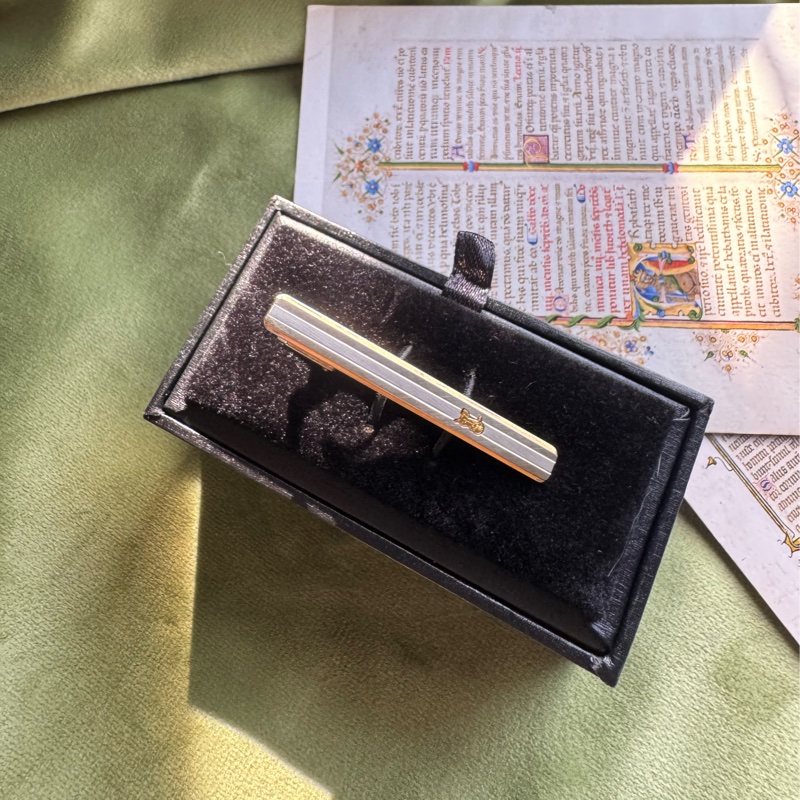 古董 Celine 小馬車 金屬領太夾 領帶夾子 西裝配飾-8