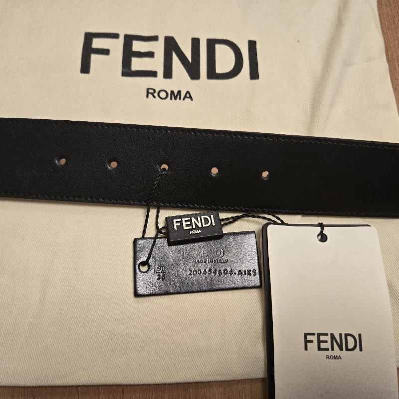Fendi 雙面皮帶belt 金扣 90cm-4