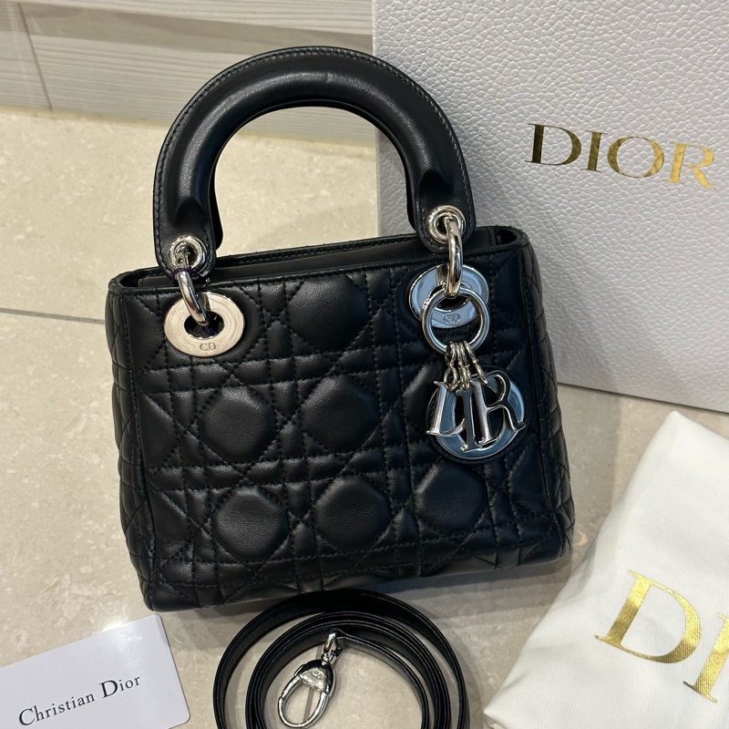 99新大全配🈶️購證❤️ Dior #lady #黑銀 #戴妃包 #三格-9