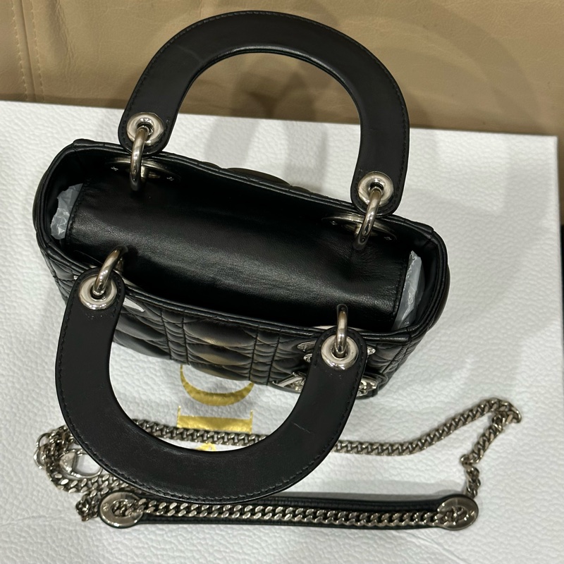 99新帶膜🌟大全配🈶️購證❤️ Dior #lady #黑銀 #戴妃包 #三格-17