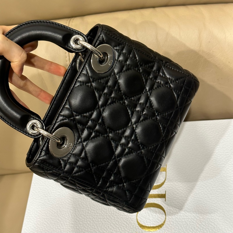 99新帶膜🈶️購證❤️ #Dior #lady #黑銀 #戴妃包 #三格帶膜-15
