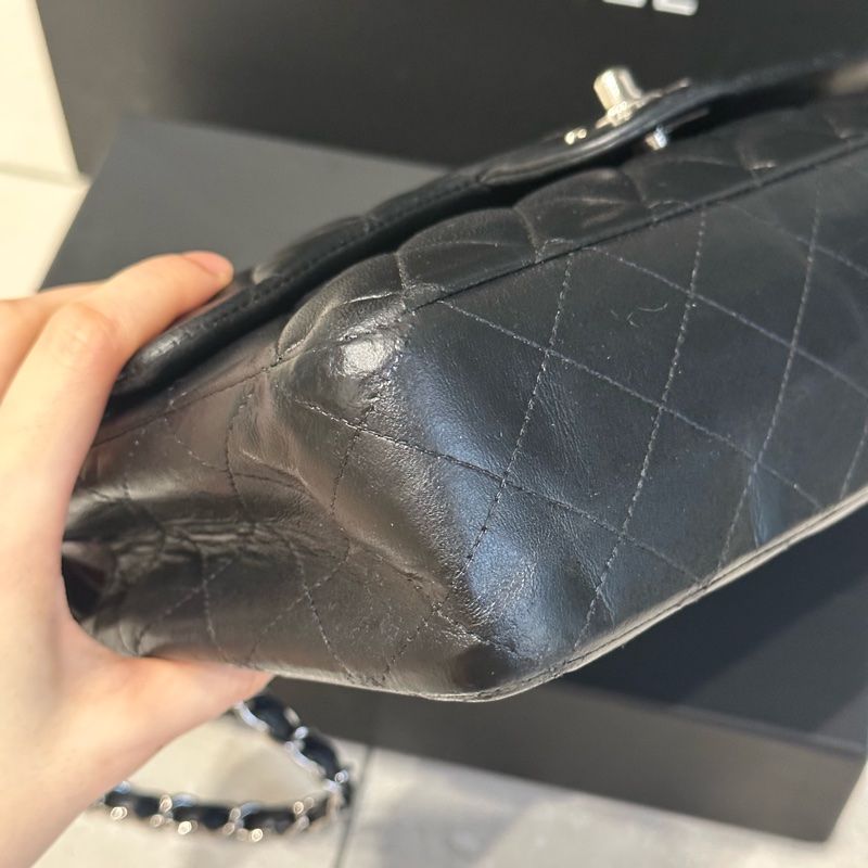 大全配🈶️購證❤️ 香奈兒 #黑銀 雙鍊雙蓋 經典cf25 #羊皮 #中號-30