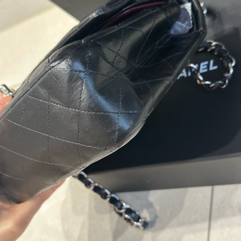 大全配🈶️購證❤️ 香奈兒 #黑銀 雙鍊雙蓋 經典cf25 #羊皮 #中號-31