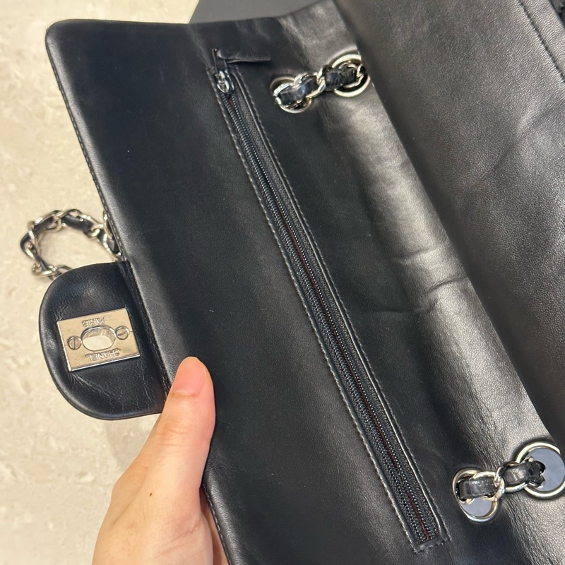 大全配🈶️購證❤️ 香奈兒 #黑銀 雙鍊雙蓋 經典cf25 #羊皮 #中號-33