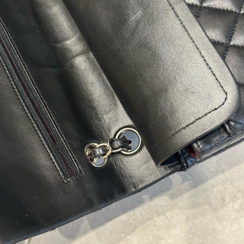 大全配🈶️購證❤️ 香奈兒 #黑銀 雙鍊雙蓋 經典cf25 #羊皮 #中號-35