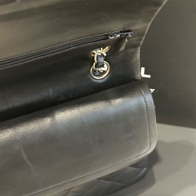 大全配🈶️購證❤️ 香奈兒 #黑銀 雙鍊雙蓋 經典cf25 #羊皮 #中號-37