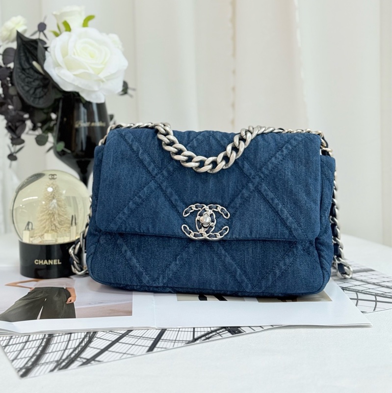 全新全配❤️芯片款❤️ 香奈兒 #19bag #小號 #牛仔 #銀扣-2