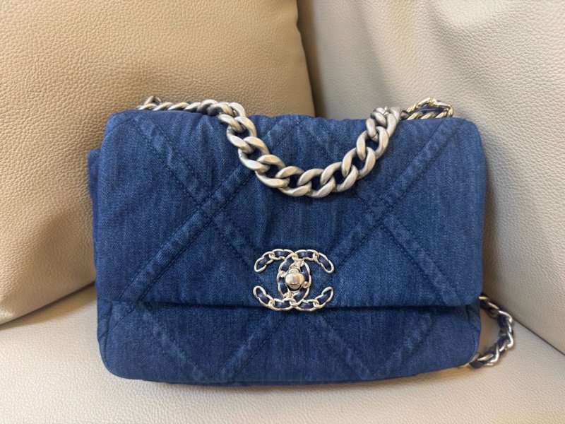 全新全配❤️芯片款❤️ 香奈兒 #19bag #小號 #牛仔 #銀扣-4