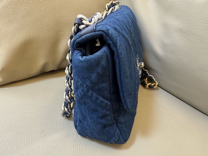 全新全配❤️芯片款❤️ 香奈兒 #19bag #小號 #牛仔 #銀扣-6