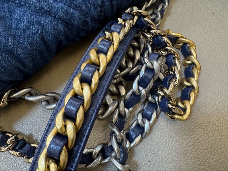 全新全配❤️芯片款❤️ 香奈兒 #19bag #小號 #牛仔 #銀扣-9