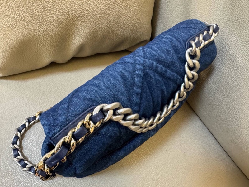 全新全配❤️芯片款❤️ 香奈兒 #19bag #小號 #牛仔 #銀扣-16