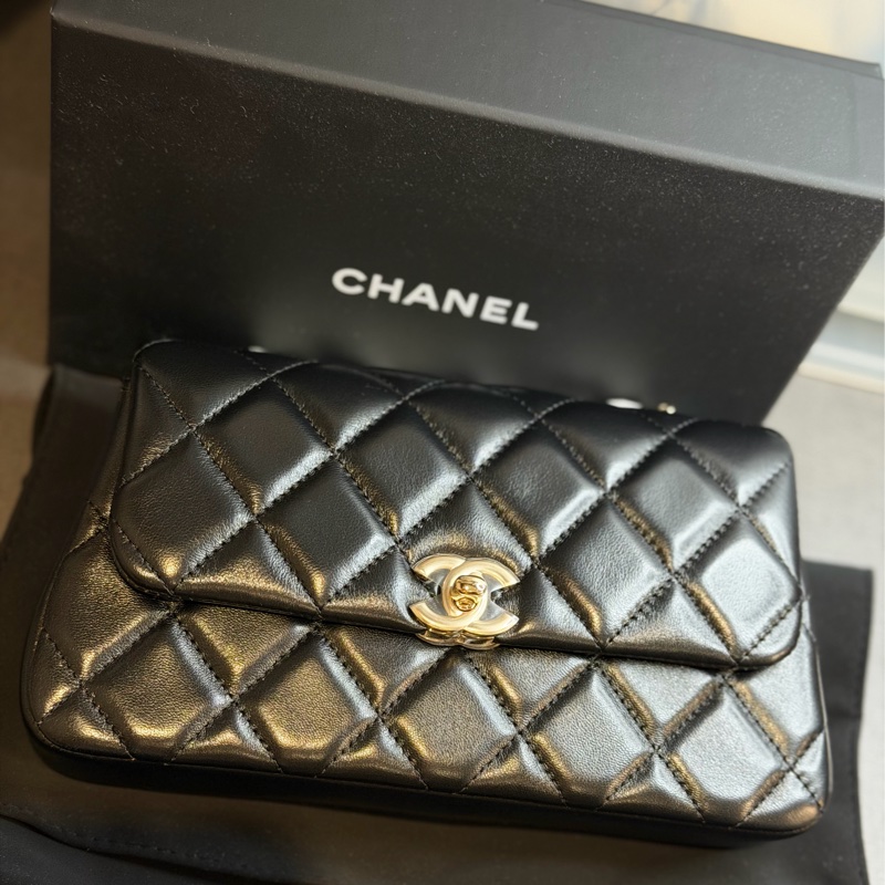 Chanel mini coco💥全新膠膜未拆cf20 隱藏版雲朵包☁️黑金 全新-5