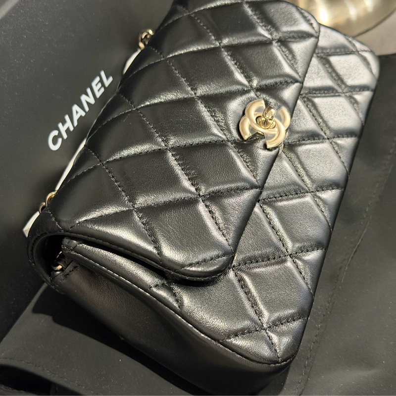 Chanel mini coco💥全新膠膜未拆cf20 隱藏版雲朵包☁️黑金 全新-7