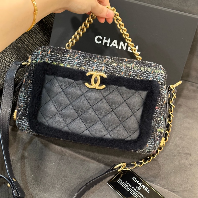 閒置全配❤️ 香奈兒 #毛呢 #相機包 #斜挎包 #郵差包-2