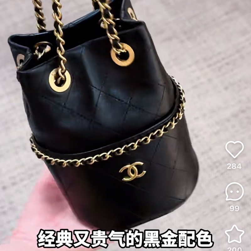 全新全配25年購入❤️ 香奈兒 #黑金 #25c #新款 #水桶包-3