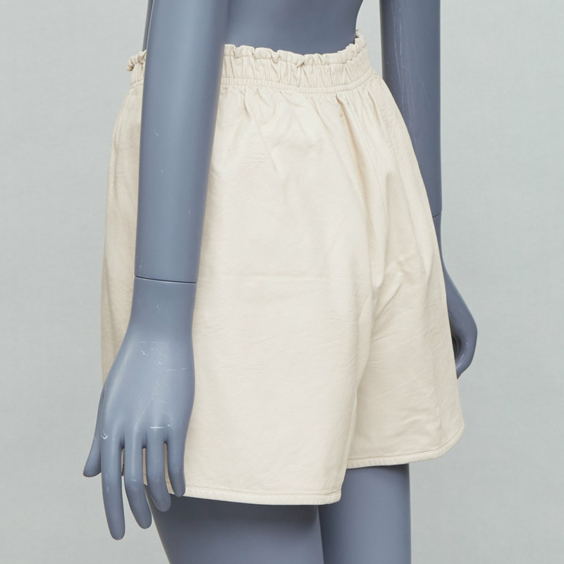 STELLA MCCARTNEY Skin Free Skin beige faux leather pocketed shorts  IT38 XS-5