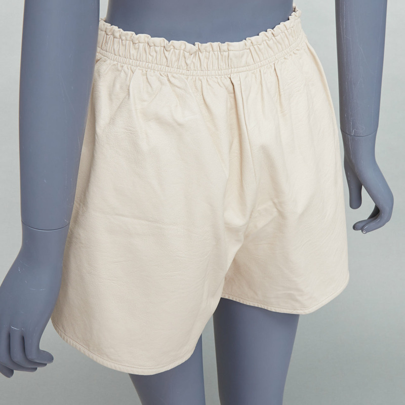 STELLA MCCARTNEY Skin Free Skin beige faux leather pocketed shorts  IT38 XS-6