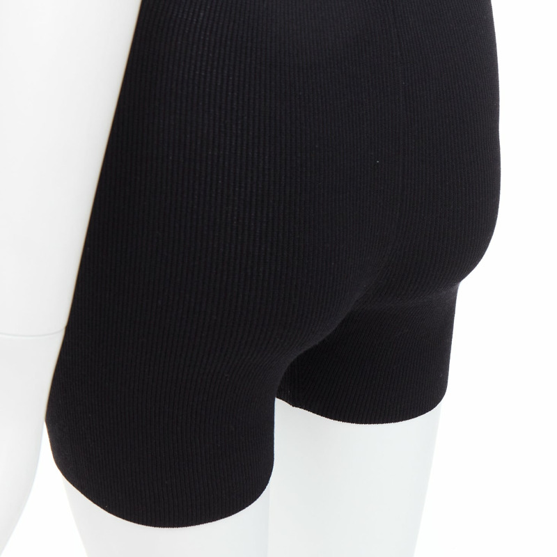 JACQUEMUS black viscose blend minimal knitted cyclist shorts FR36 S-6