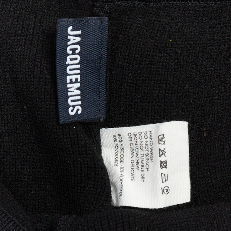 JACQUEMUS black viscose blend minimal knitted cyclist shorts FR36 S-7