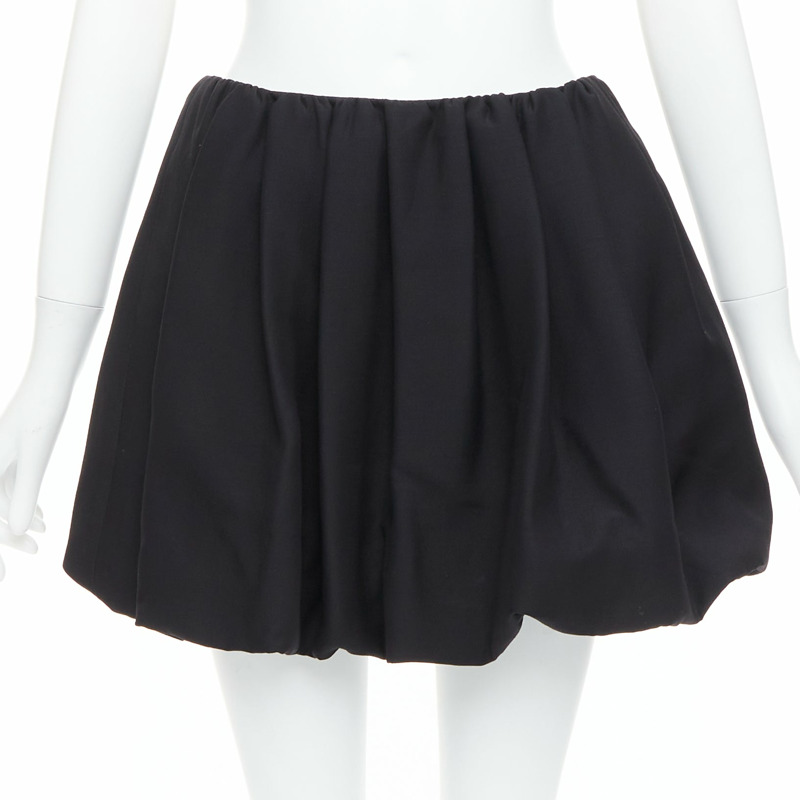 VALENTINO 2023 black crepe couture silk puff ball bubble skirt IT38 XS-0